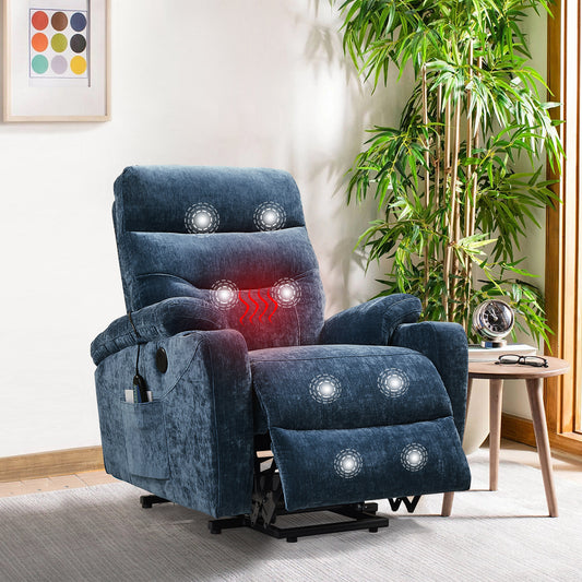 Electric Power Lift Recliner Chair Sofa with Massage and Heat for Elderly by Liyasi