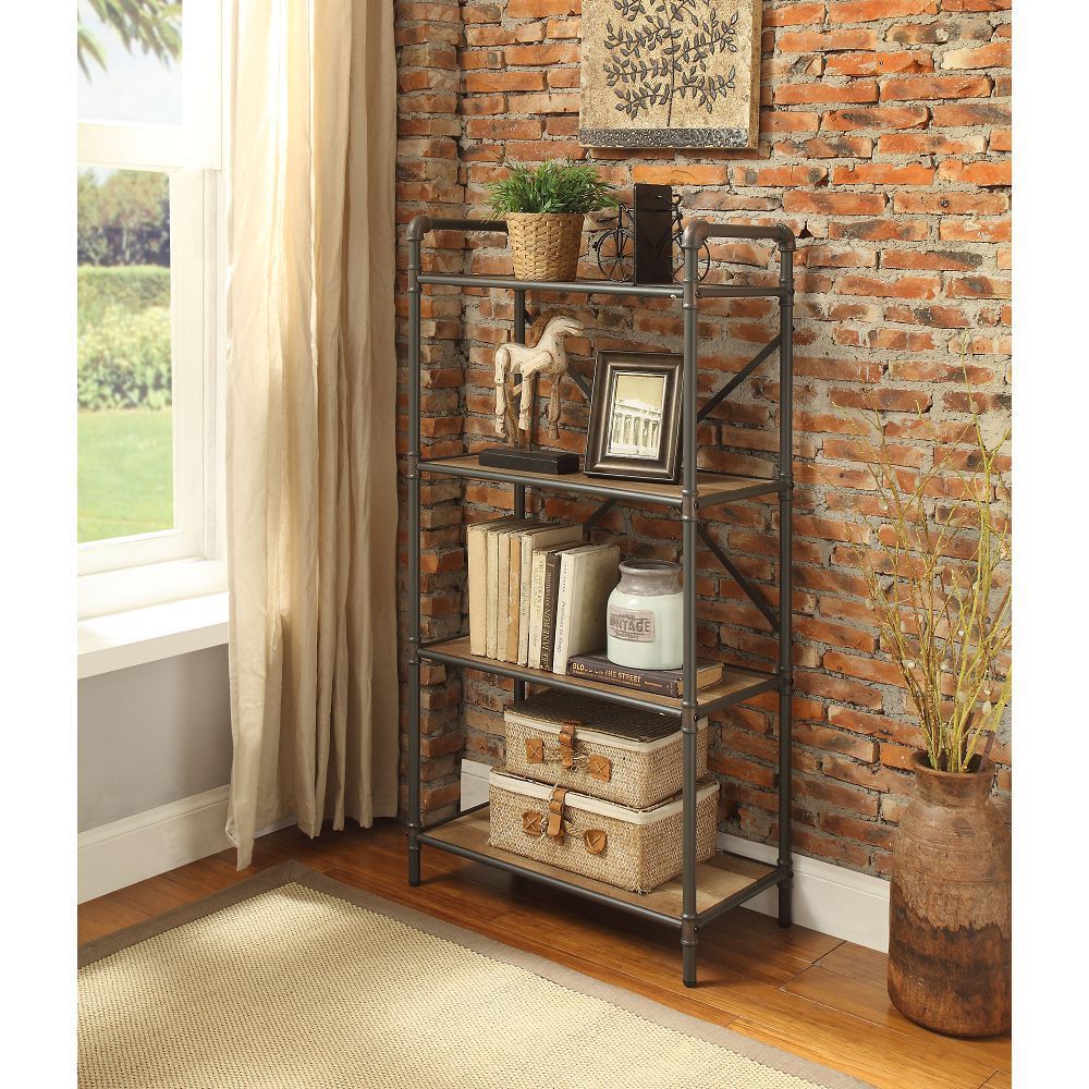 Itzel Bookshelf in Antique Oak & Sandy Gray 97163