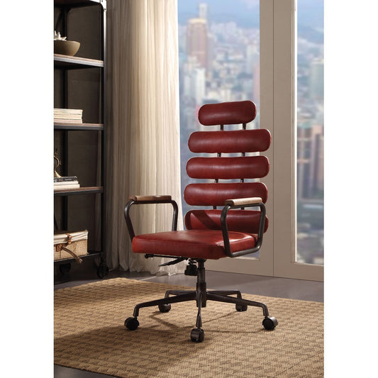 Calan Office Chair in Antique Red Top Grain Leather 92109