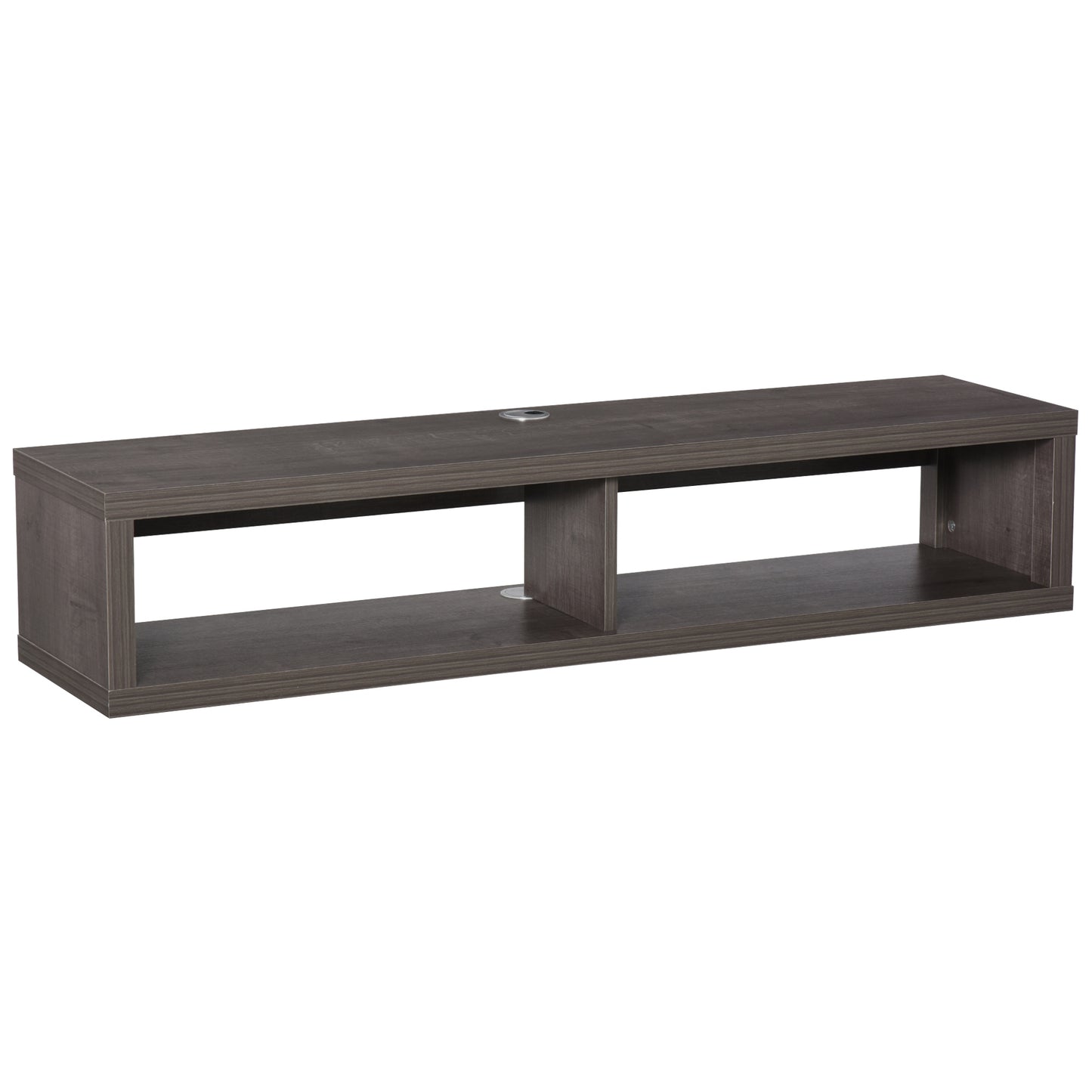 Floating TV Stand with Ample Storage Space: Dark Grey Wall Mounted Media Console for Home Office or Living Room