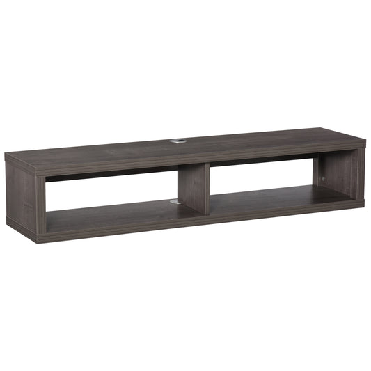 Floating TV Stand with Ample Storage Space: Dark Grey Wall Mounted Media Console for Home Office or Living Room