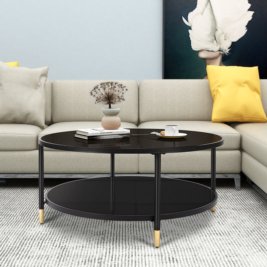 Sleek 35.4” Glass Coffee Table