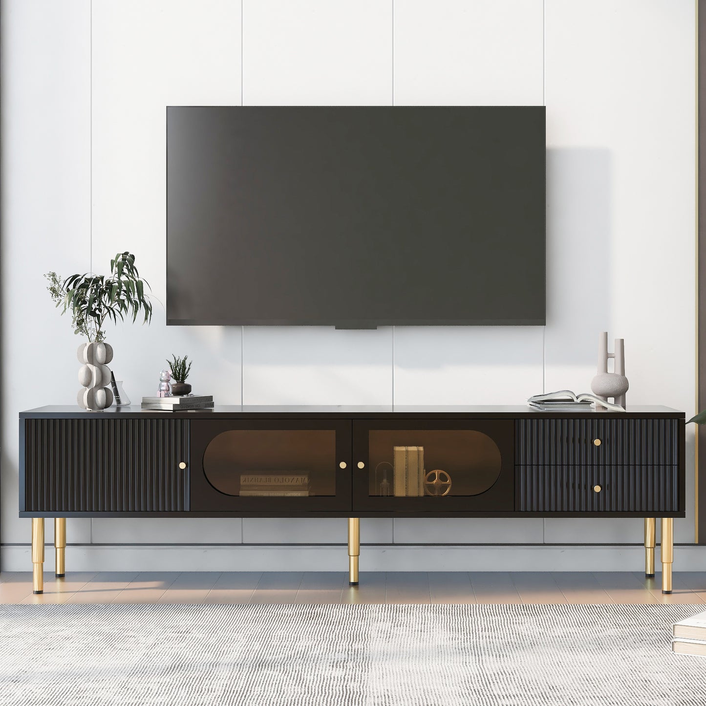 Elegant TV Console with Hidden Storage, Premium Entertainment Stand for TVs Up to 80''