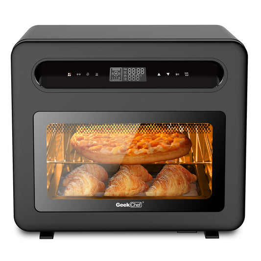 Steam Convection Oven with Air Fryer and Toast Function, 26 QT Capacity, Black Stainless Steel