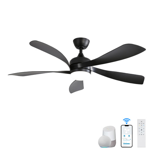 52 Inch Quiet DC Motor Ceiling Fan with LED Lights and Remote Control