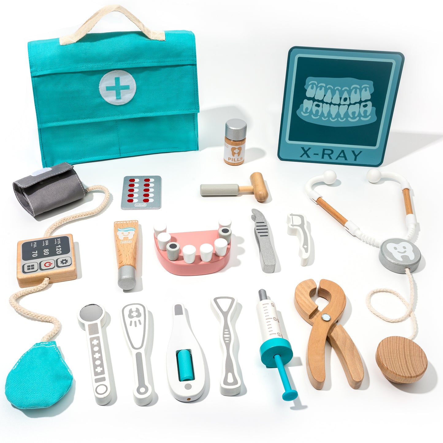 Wooden Doctor Kit for Kids: Educational Pretend Play Medical Set