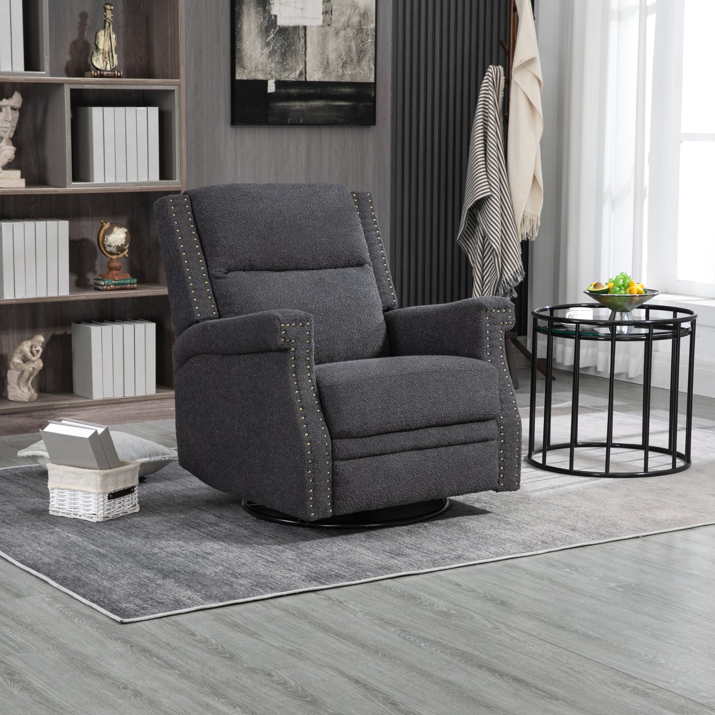 360 Degree Swivel Recliner Chair with Rocking and Reclining Functionality