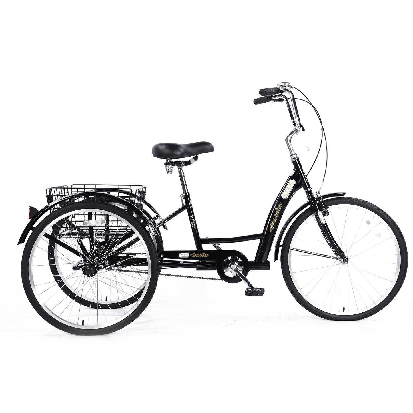 26'' European Adult  Tricycles 3 Wheel W/Installation Tools with Low Step-Through, Large Basket,  Tricycle for Adults, Women, Men