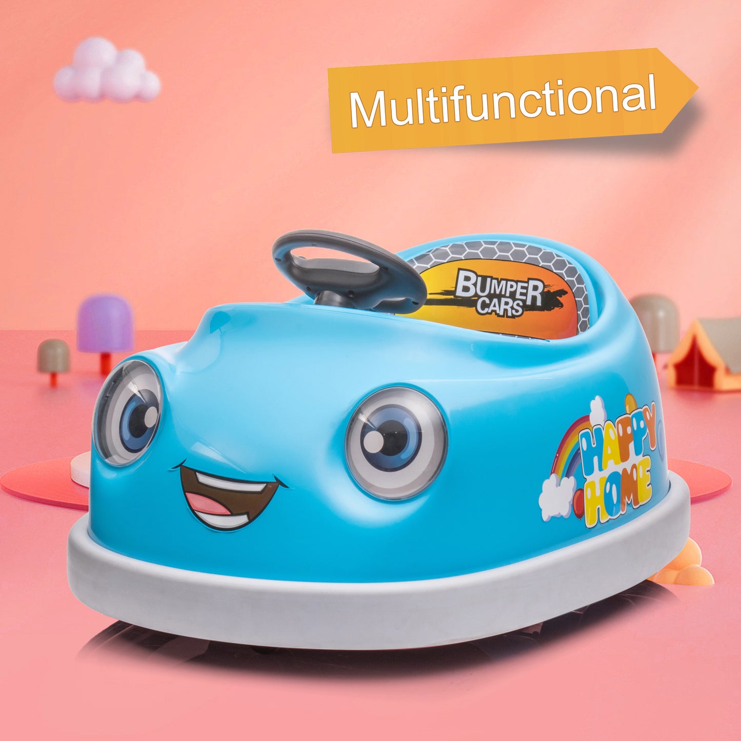 Electric Bumper Car for Kids, 12v Dual Drive Multi-Mode 1-6 Years Old Children's Ride-On Car