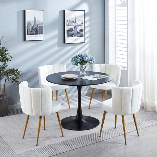 1+4,5pieces table and chair,BLACK AND WHITE dining sets,kitchen sets,coffee sets,MDF table and fabric chair
